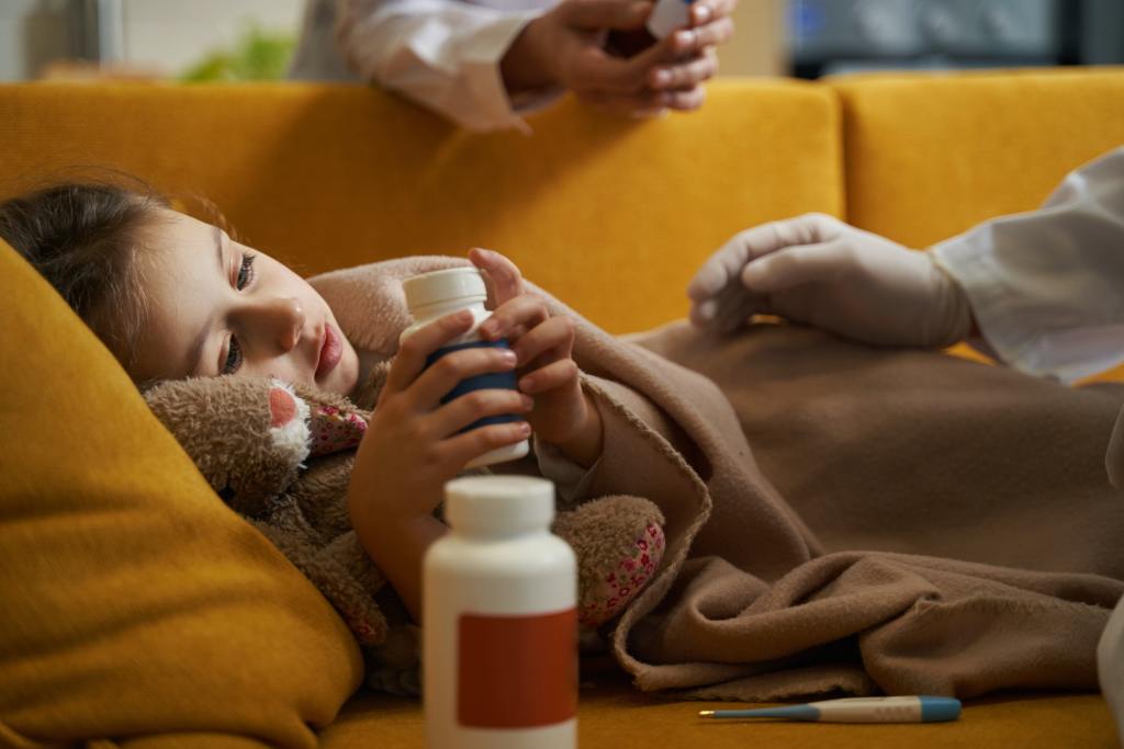 A girl who took medicine that might disrupt her sleep.