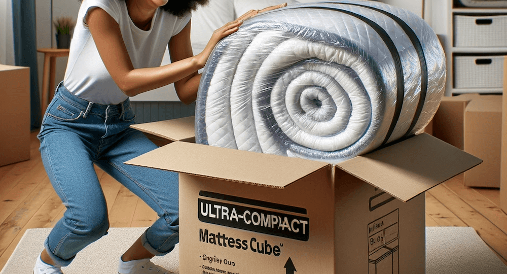 The Process For Packing A Big Mattress In A Little Box.