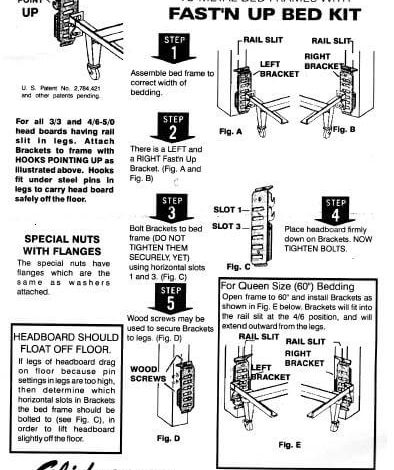 6a Bed Frame Fast’n Up Bed Kit